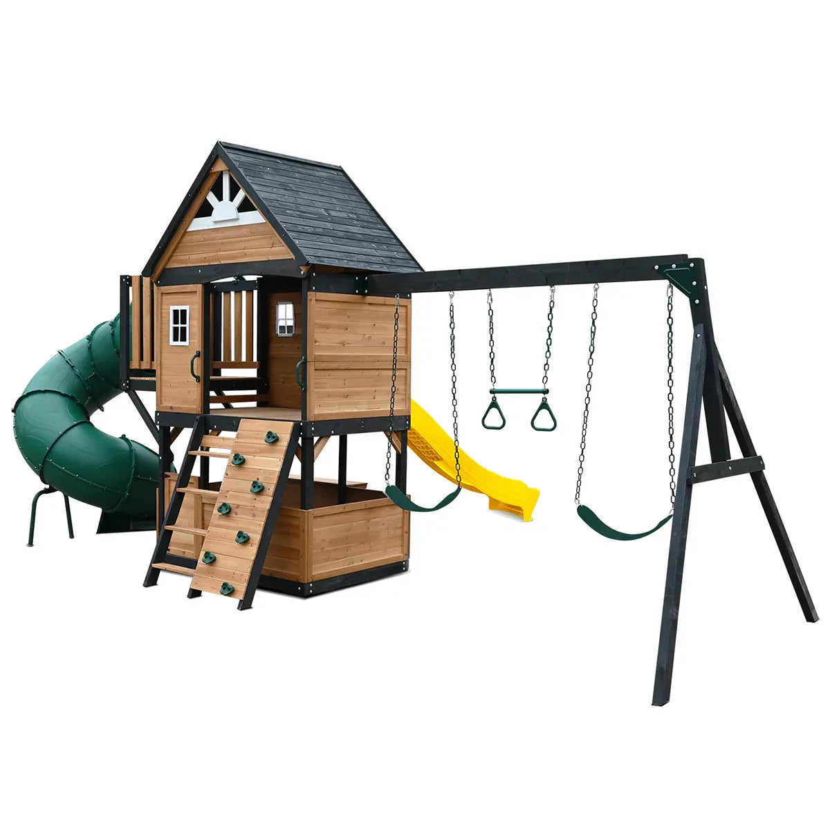 Kids Swing Set and Play Centre with 2.2m Slide, Yellow