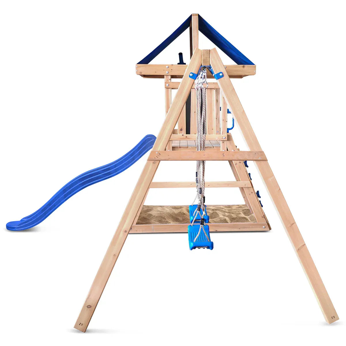 Kids Swing Set and Play Centre with 1.8m Slide, Blue