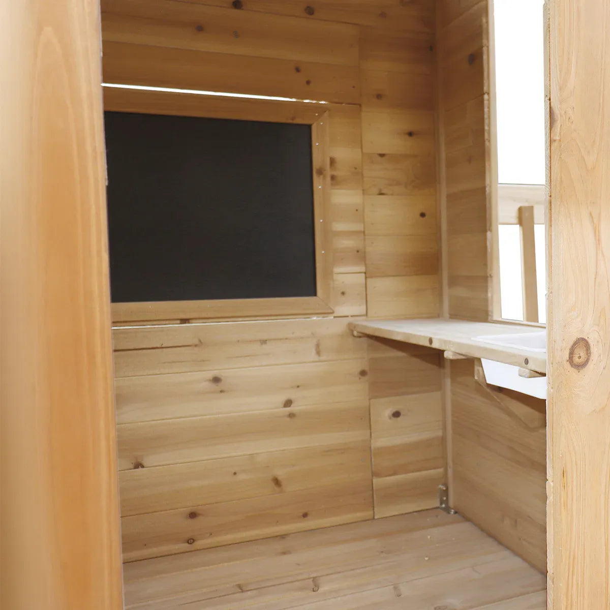 Kids Wooden Play Centre with Rock Climbing Wall, Sandpit and Play Kitchen