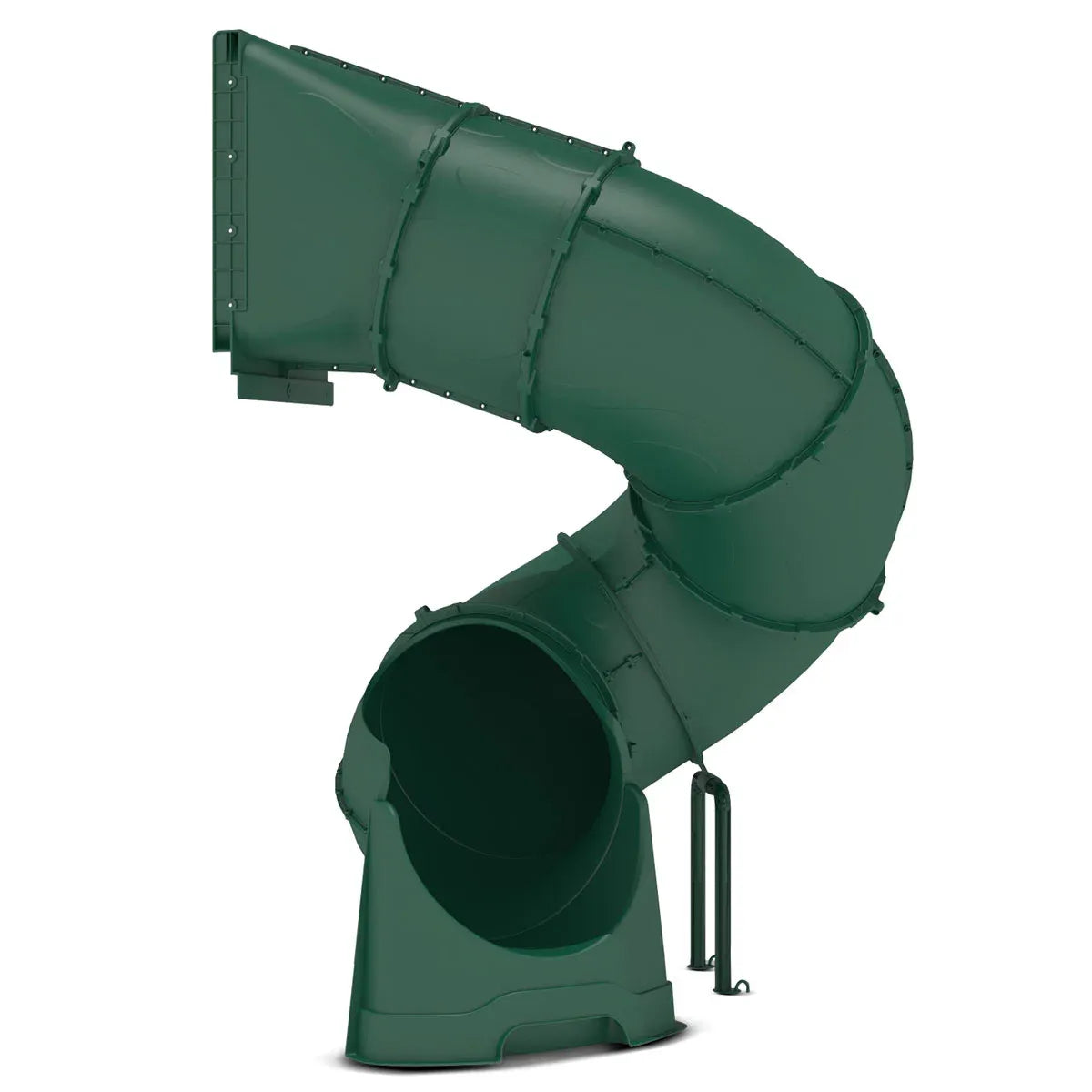 Green spiral tube slide view 1