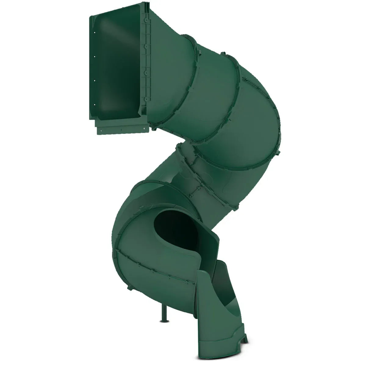 Green spiral tube slide view 2