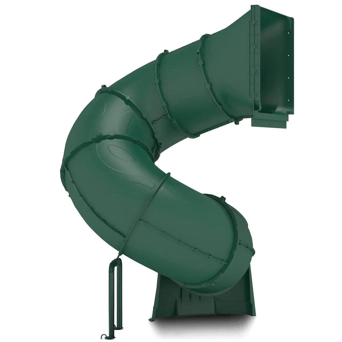 Green spiral tube slide view 3