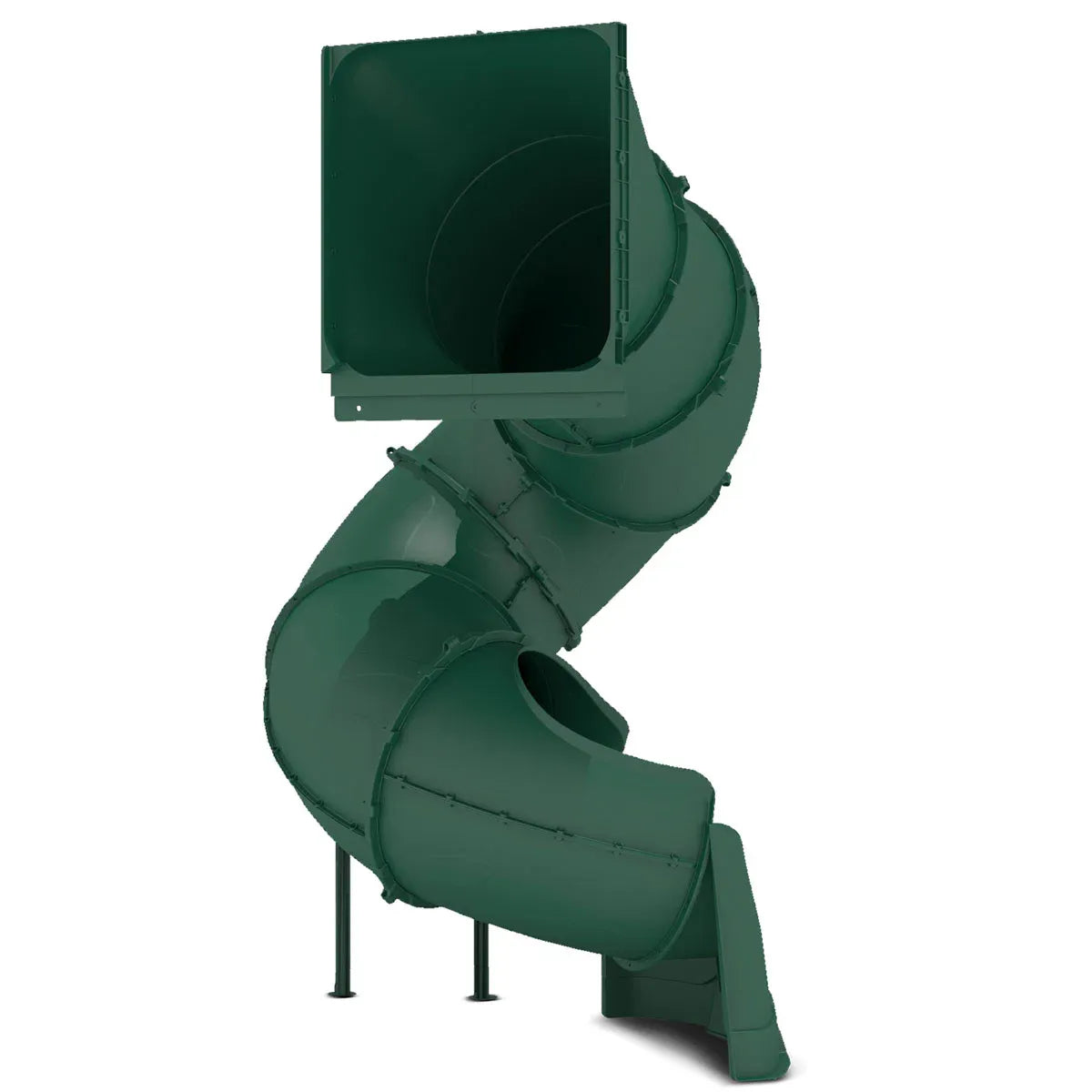 Green spiral tube slide view 4