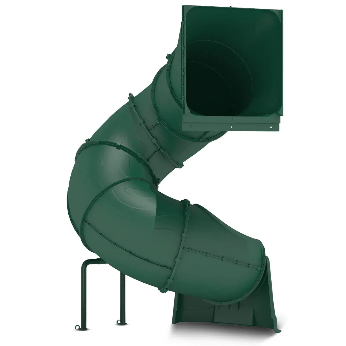 Green spiral tube slide view 5