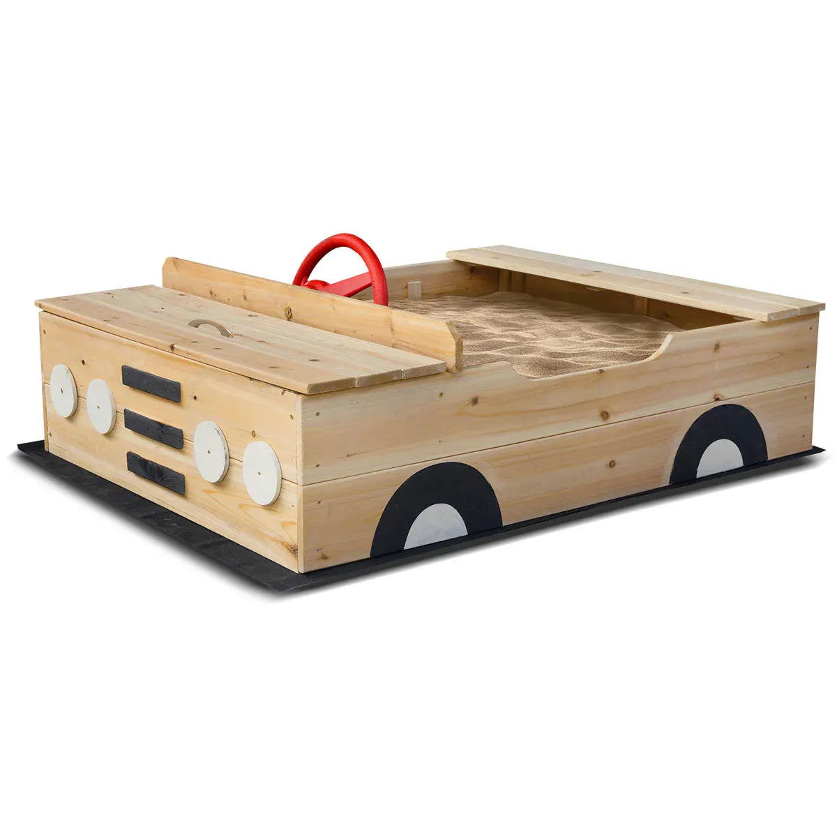 Car Theme Interactive Timber Sandpit, 114cm