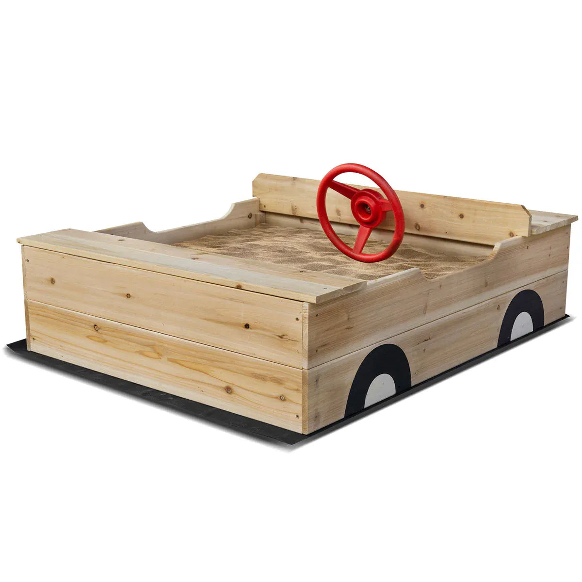 Car Theme Interactive Timber Sandpit, 114cm