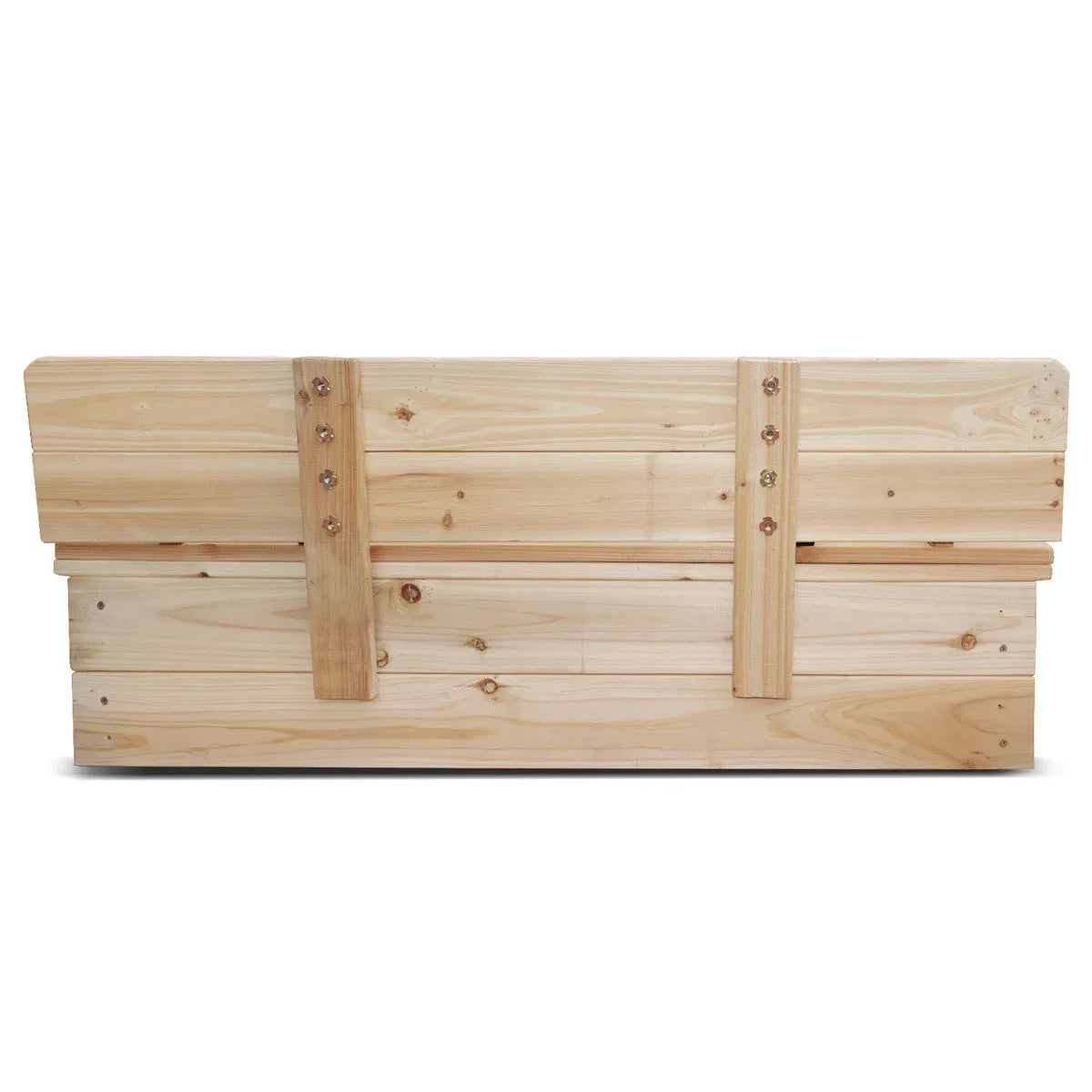 Square Timber Sandpit with Folding Seats, 100cm
