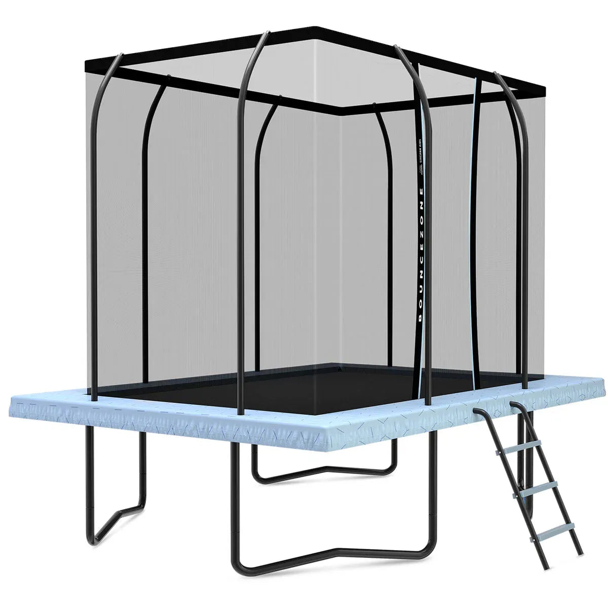 Kids Rectangular Spring Trampoline Set with Safety Enclosure and Ladder