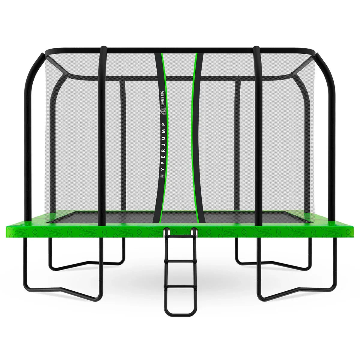 Kids Rectangle Spring Trampoline with Safety Enclosure, 12ft x 8ft
