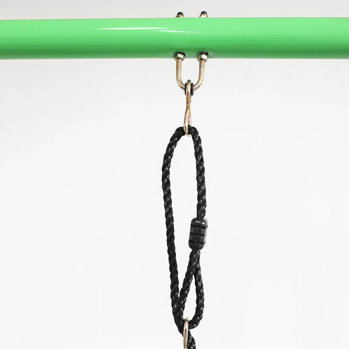 Swing seats and galvanised steel frame detail