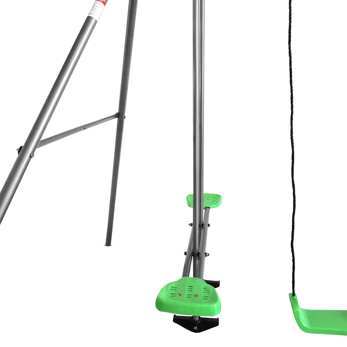 Steel 4 station swing set with glider and nest swing view 3