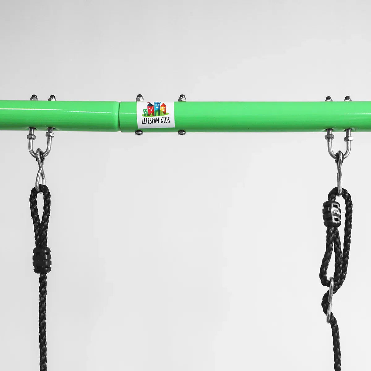 Steel 4 station swing set with glider and nest swing view 6