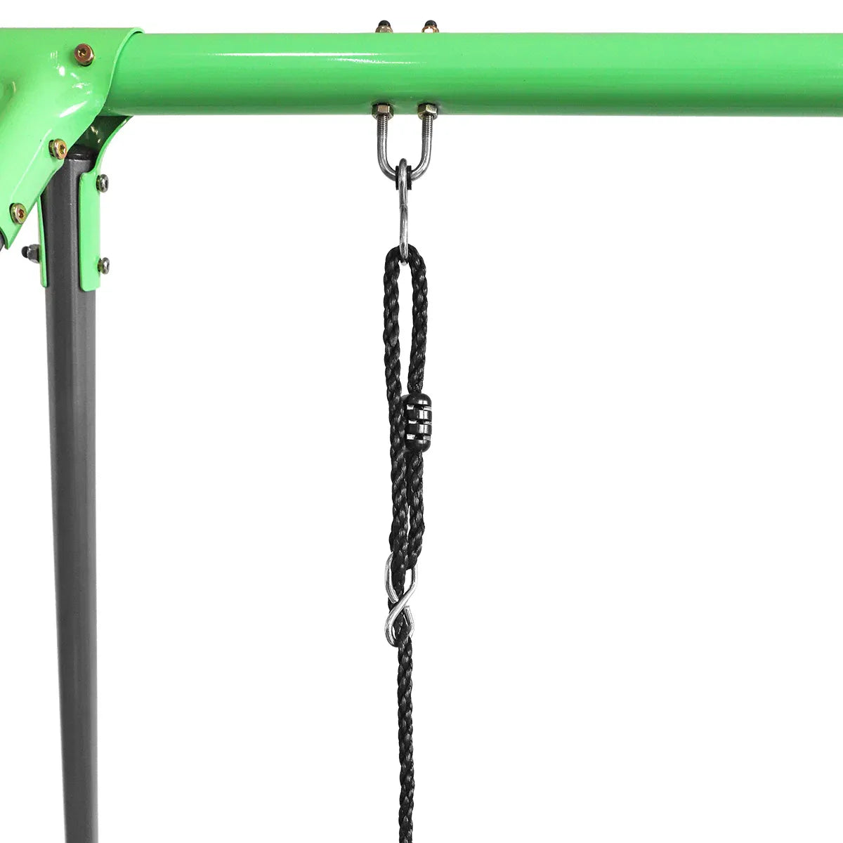 Steel 4 station swing set with glider and nest swing view 7