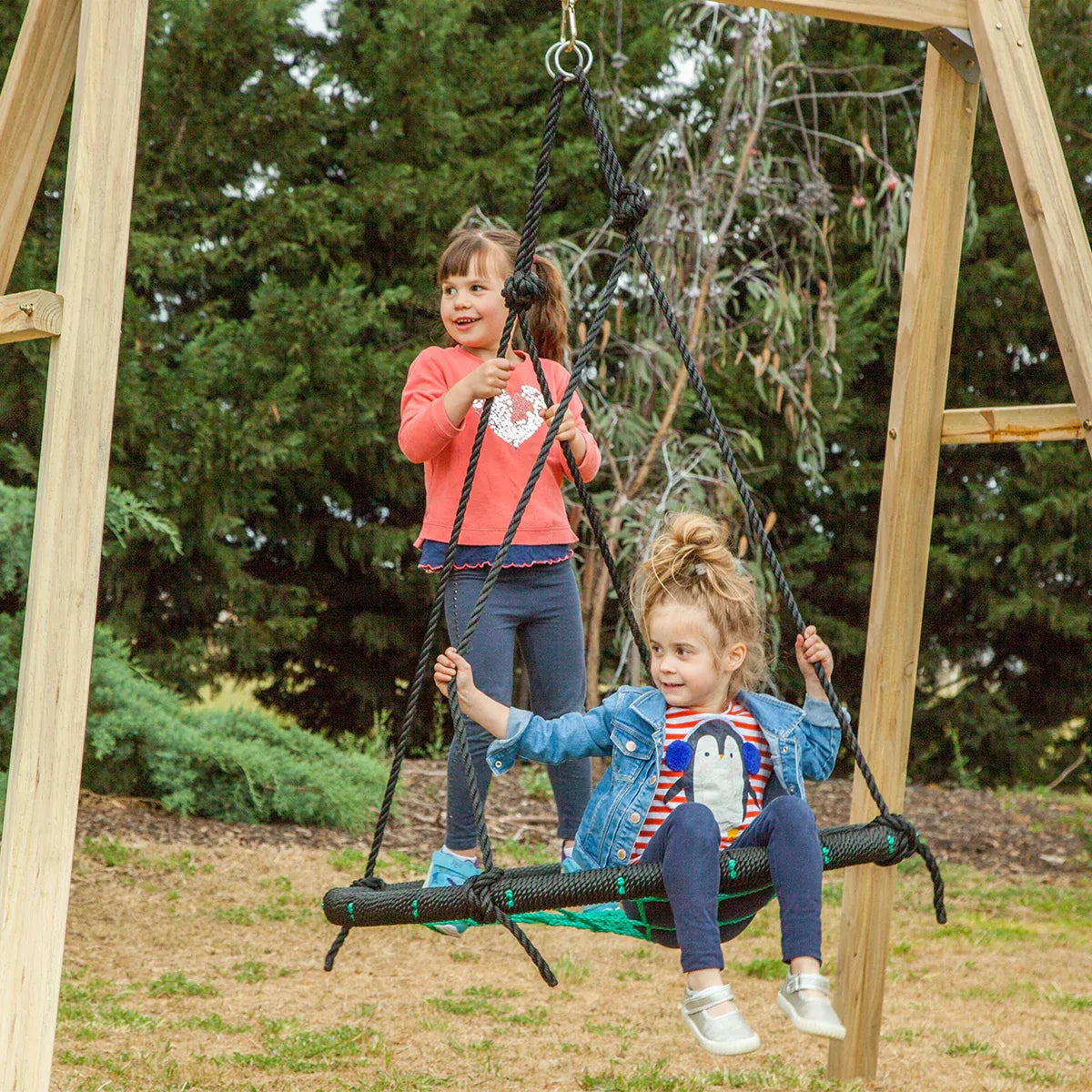 Timber web swing set 1m view 4