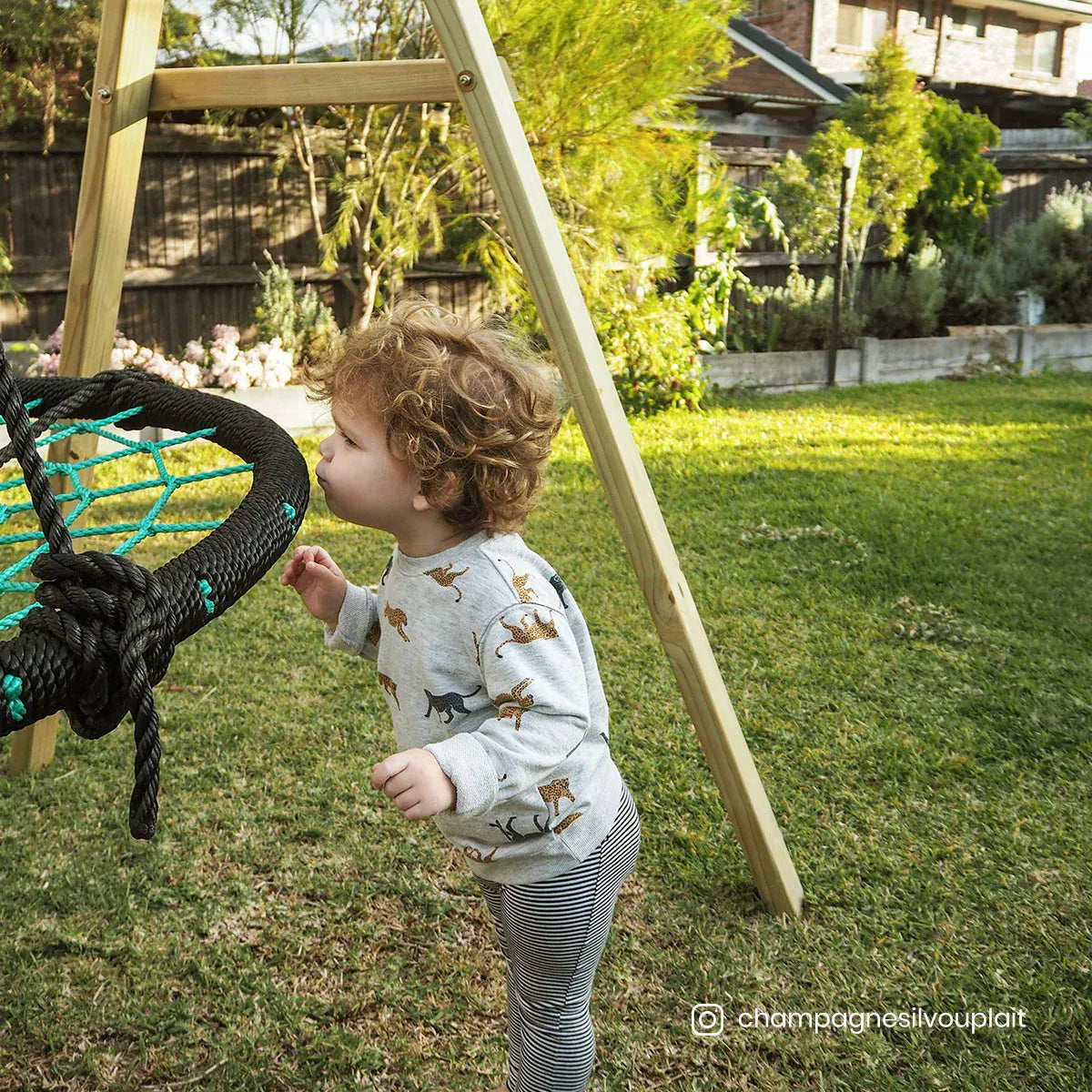 Timber web swing set 1m view 7