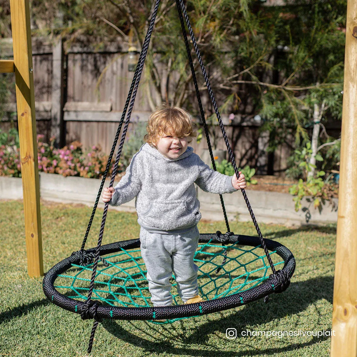 Timber web swing set 1m view 10