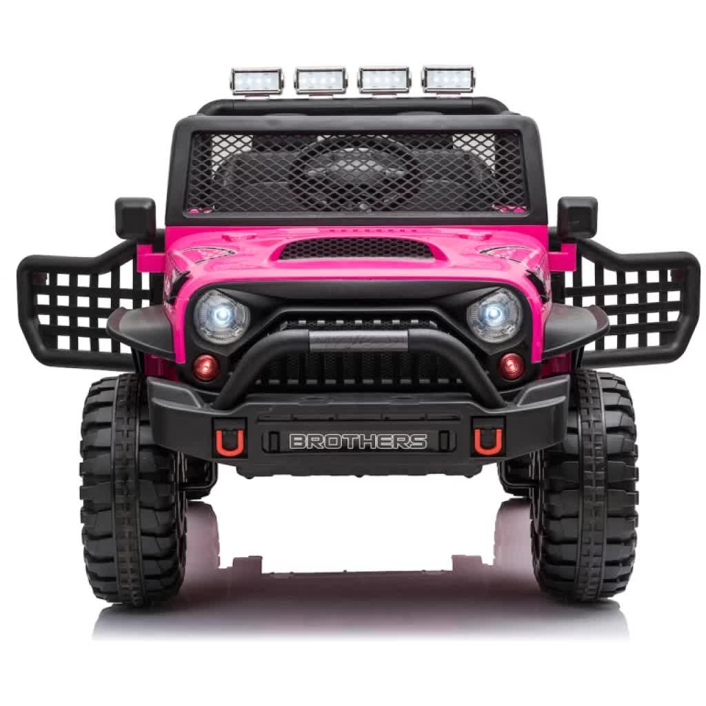 Knockhill Kids Ride On Car, 12V Electric 2 Seater Off Road, Pink