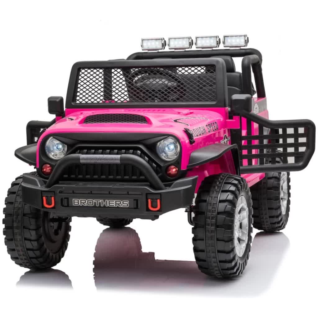 Knockhill Kids Ride On Car, 12V Electric 2 Seater Off Road, Pink
