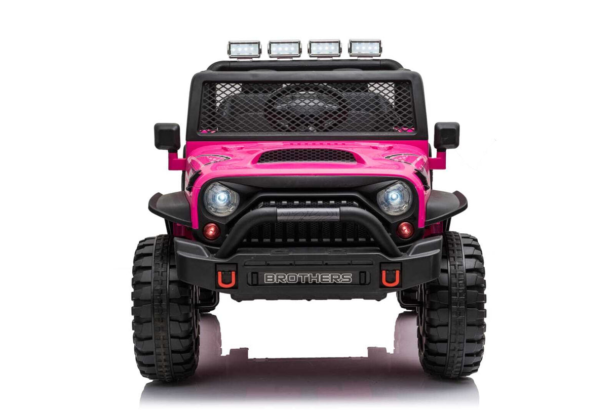 Knockhill Kids Ride On Car, 12V Electric 2 Seater Off Road, Pink