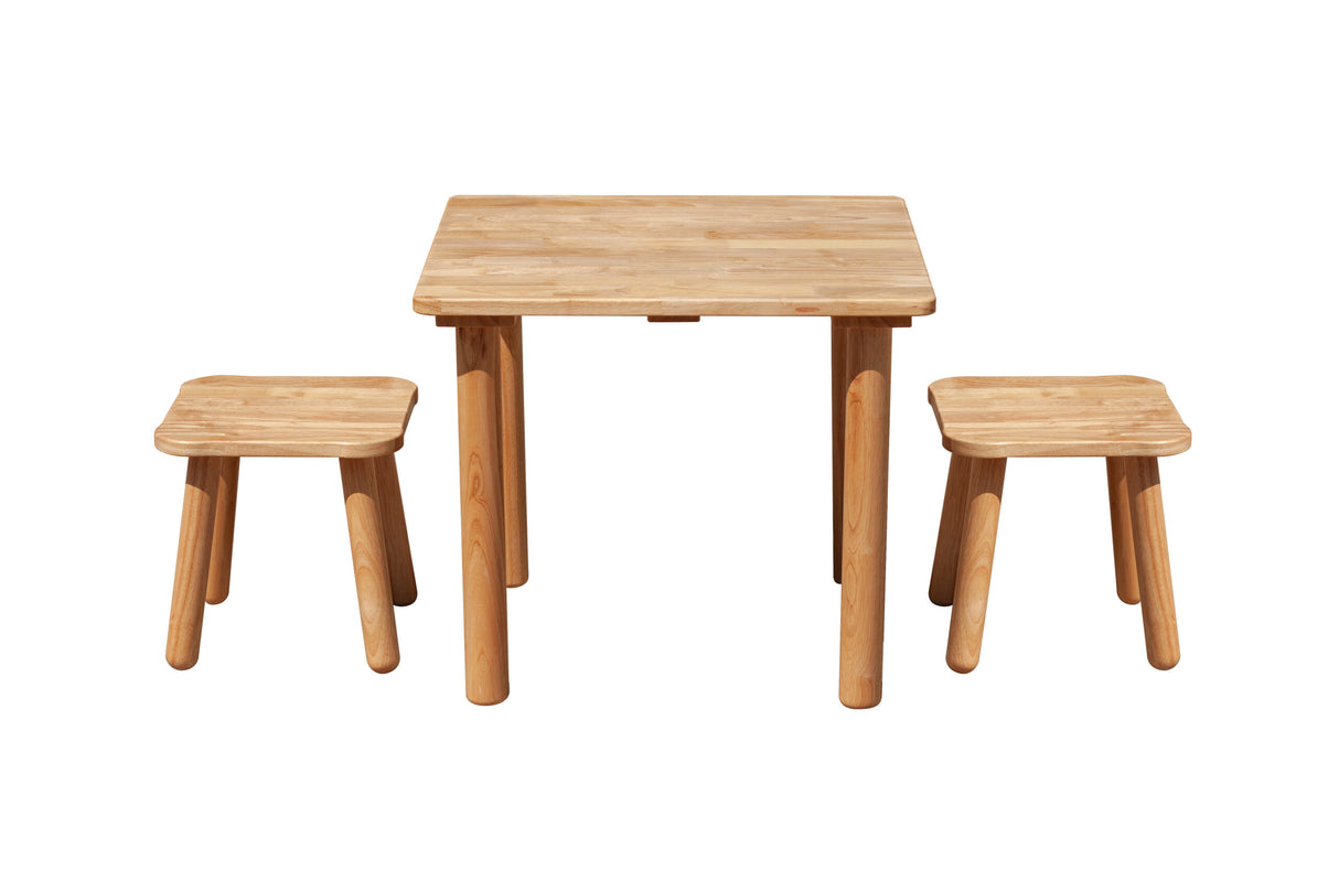 Classic Square Kids Table and 2 Stools Set