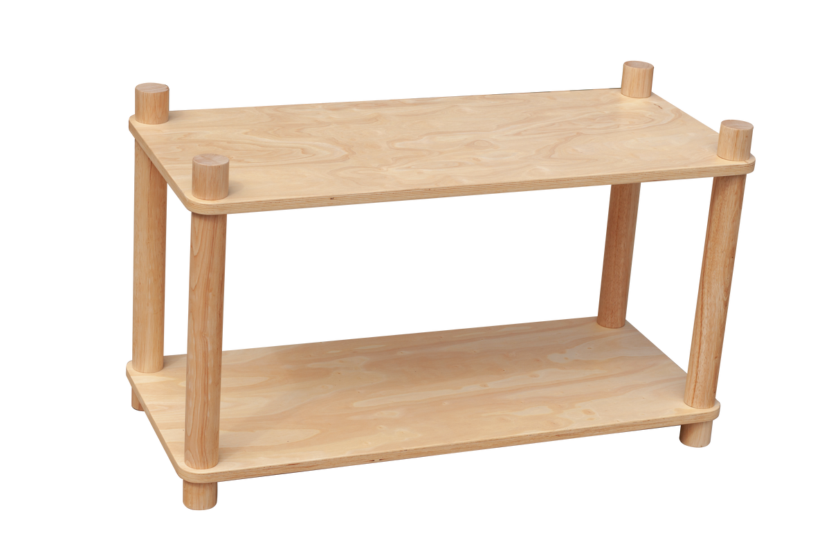 Kids 2 Tier Wooden Shelf, Natural