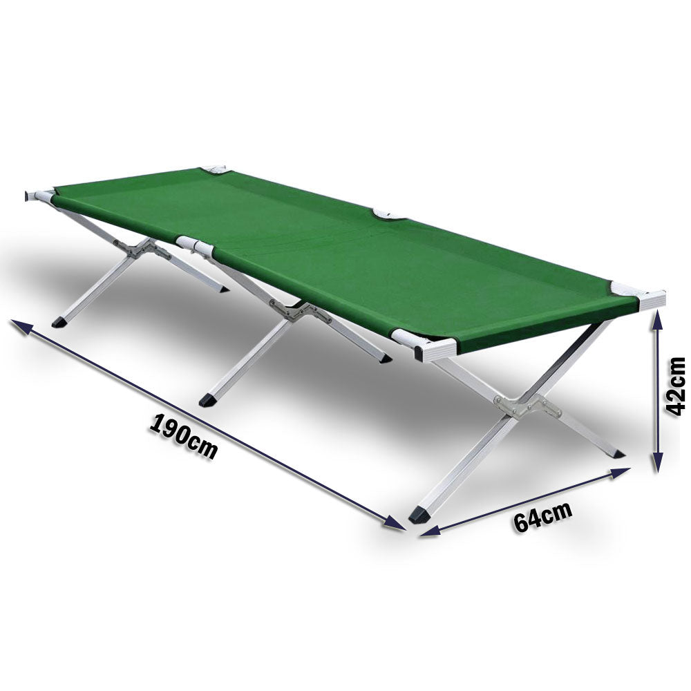 Larapinta Folding Camp Stretcher Bed, Green
