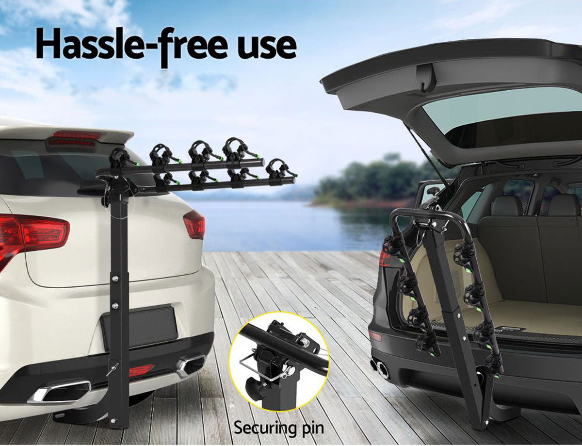 Aalst Foldable Hitch Mount Bike Rack, 3 Bike, 50kg, Black