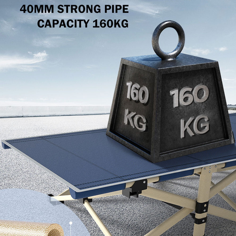 Maligne Camping Stretcher Bed, Single, Navy