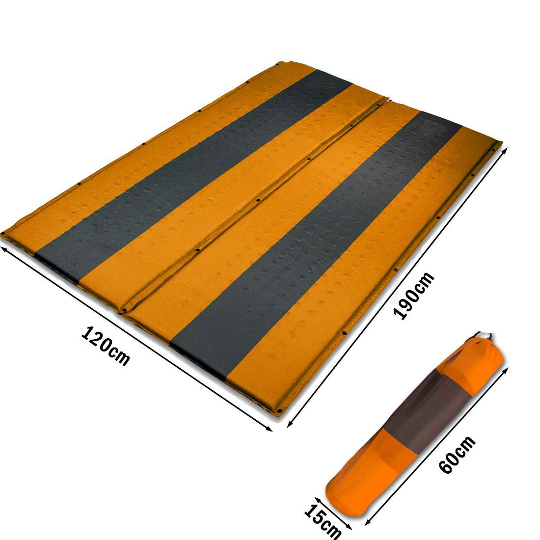 Sunwapta Self Inflating Camping Mattress, Double, Orange