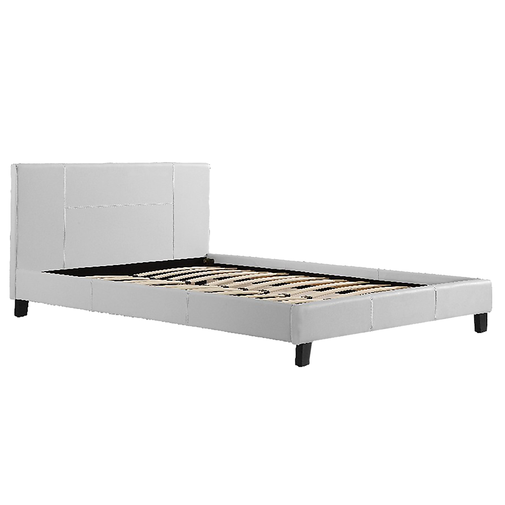Palermo Queen PU Leather Bed Frame - White