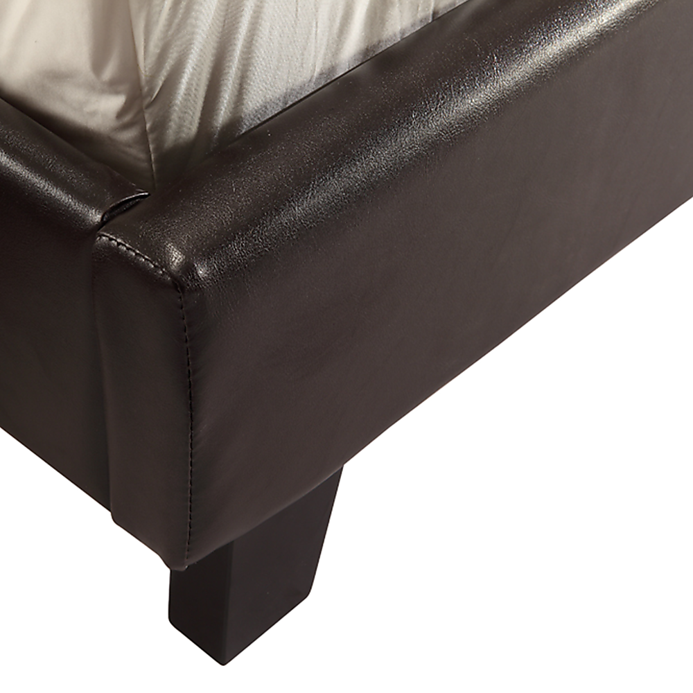 Palermo Brown PU Leather Queen Bed Frame