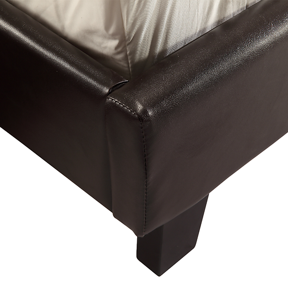 Palermo Brown PU Leather Queen Bed Frame