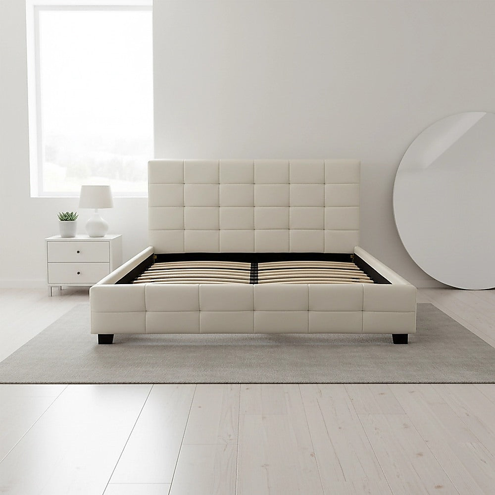 Positano Double Deluxe Bed Frame, White