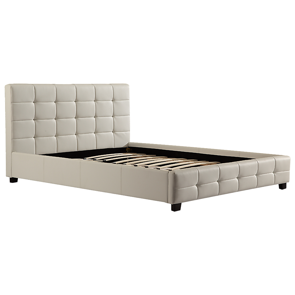 Positano White Double bed frame in a modern bedroom