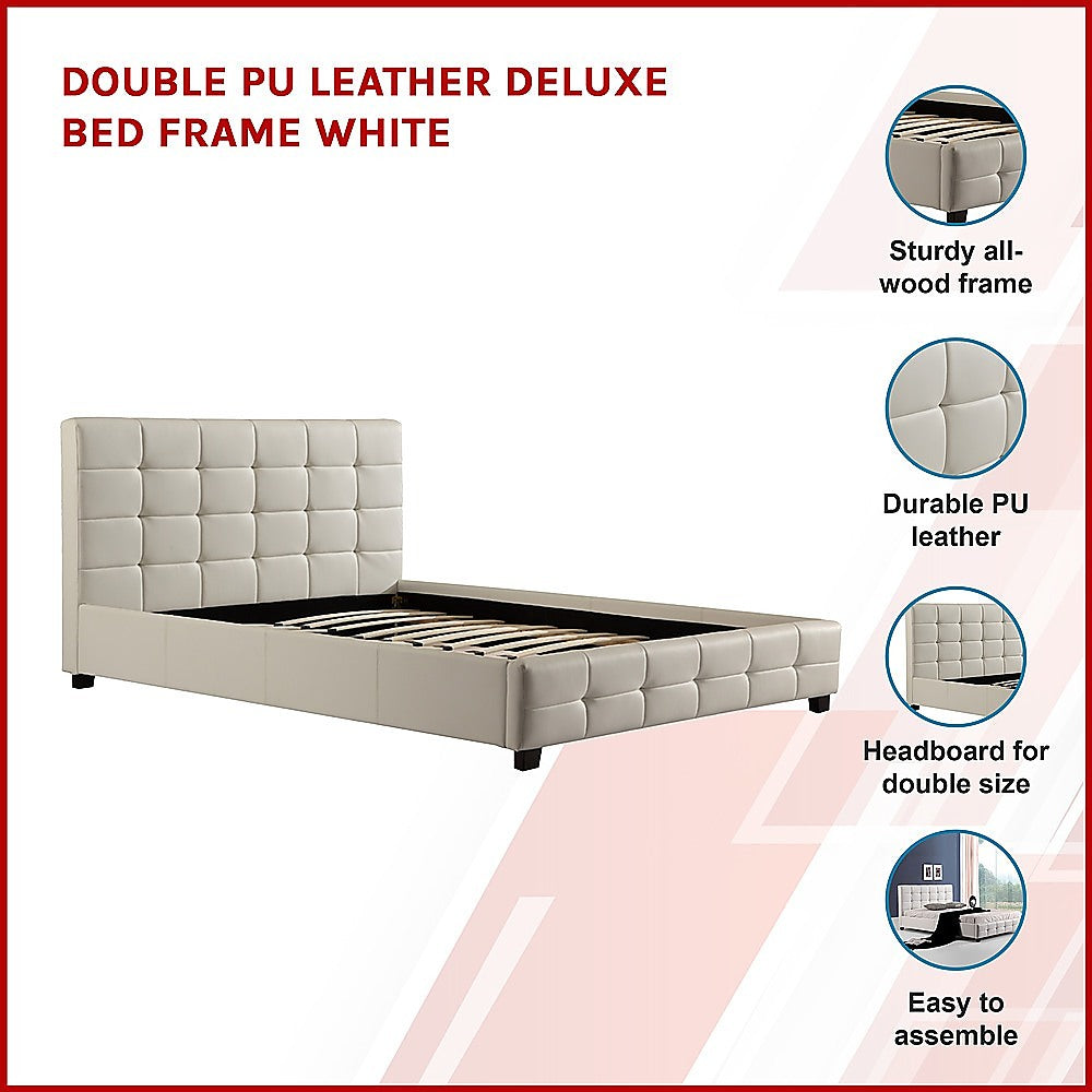Positano Double Deluxe Bed Frame, White