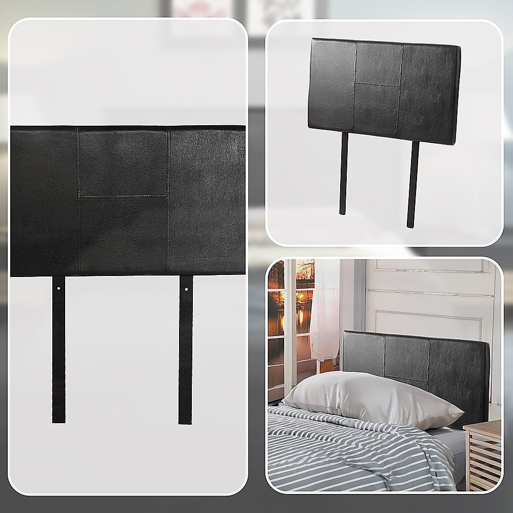 Dangelong Leather Bed Head, Black Single