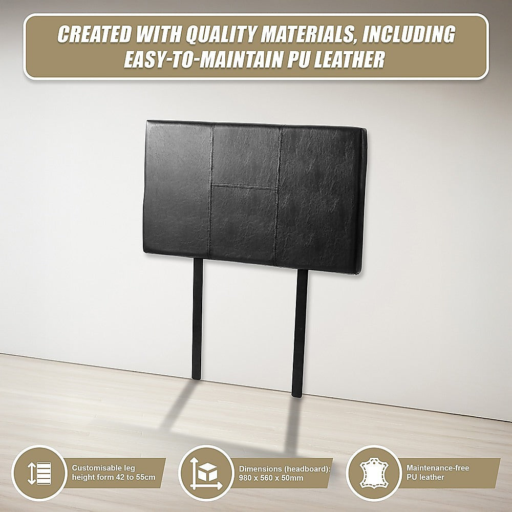 Dangelong Leather Bed Head, Black Single