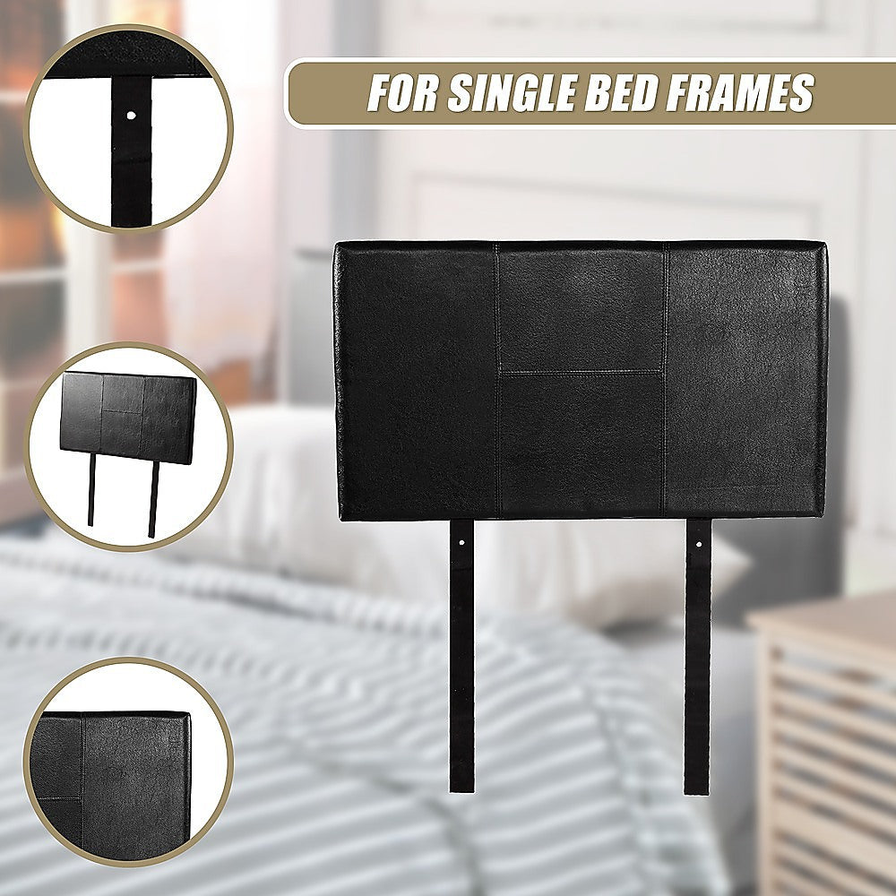 Dangelong Leather Bed Head, Black Single