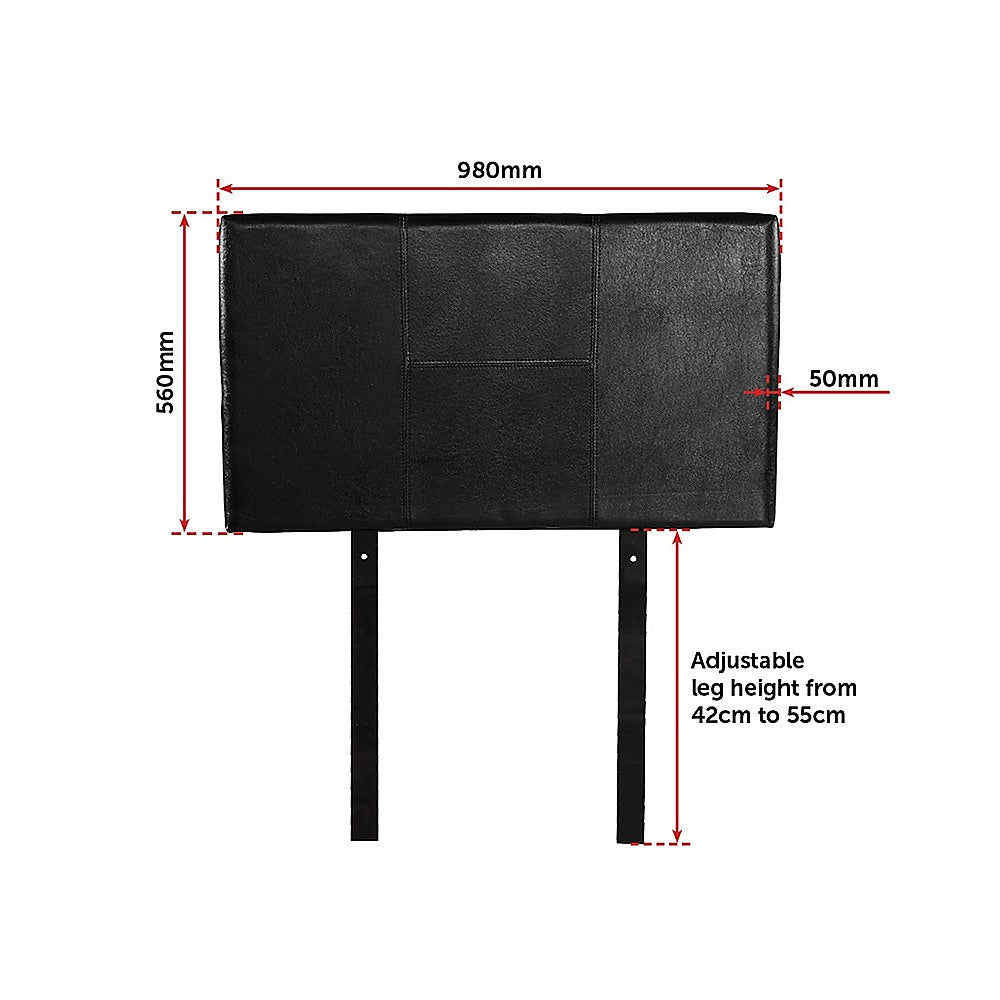 Dangelong Leather Bed Head, Black Single