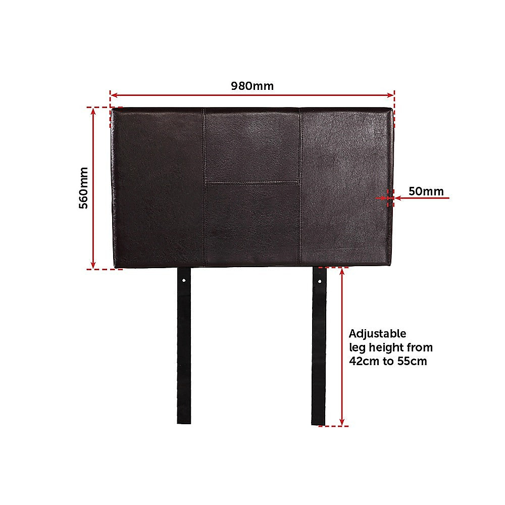 Dangelong Leather Bed Head, Brown Single