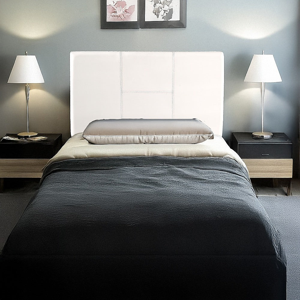 Dangelong Leather Bed Head, White Single