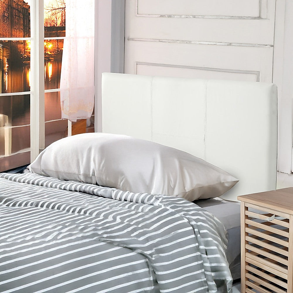Dangelong Leather Bed Head, White Single
