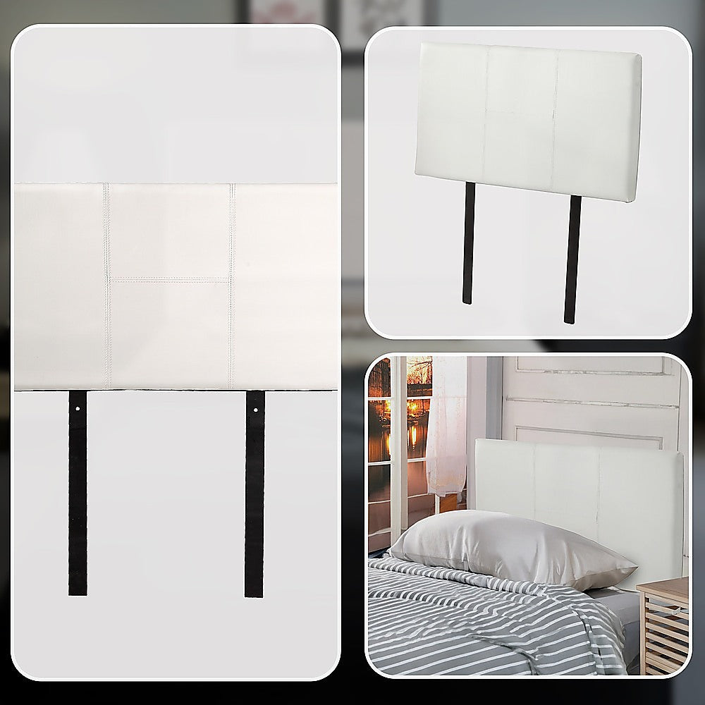 Dangelong Leather Bed Head, White Single