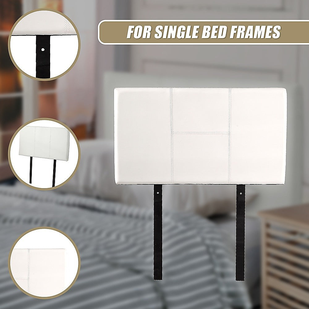Dangelong Leather Bed Head, White Single