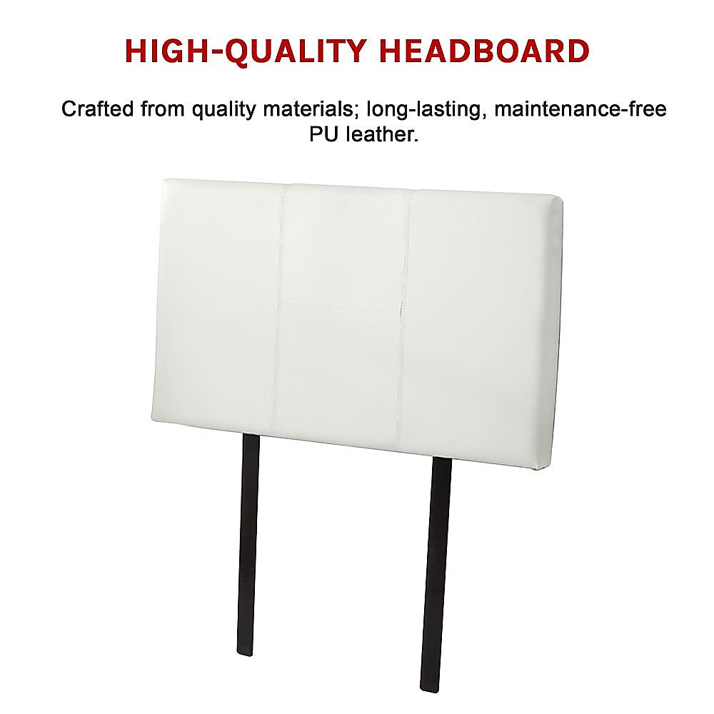 Dangelong Leather Bed Head, White Single