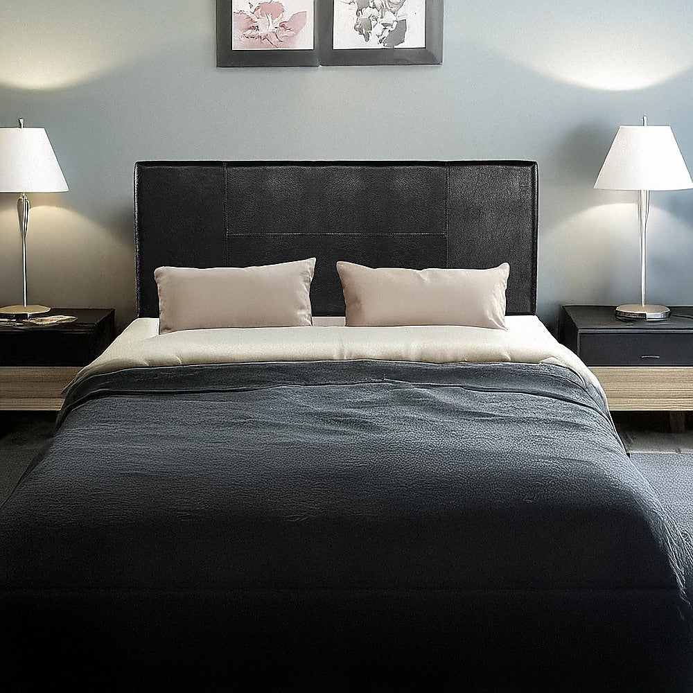 Rosewood stitched bed head in black for a double bed