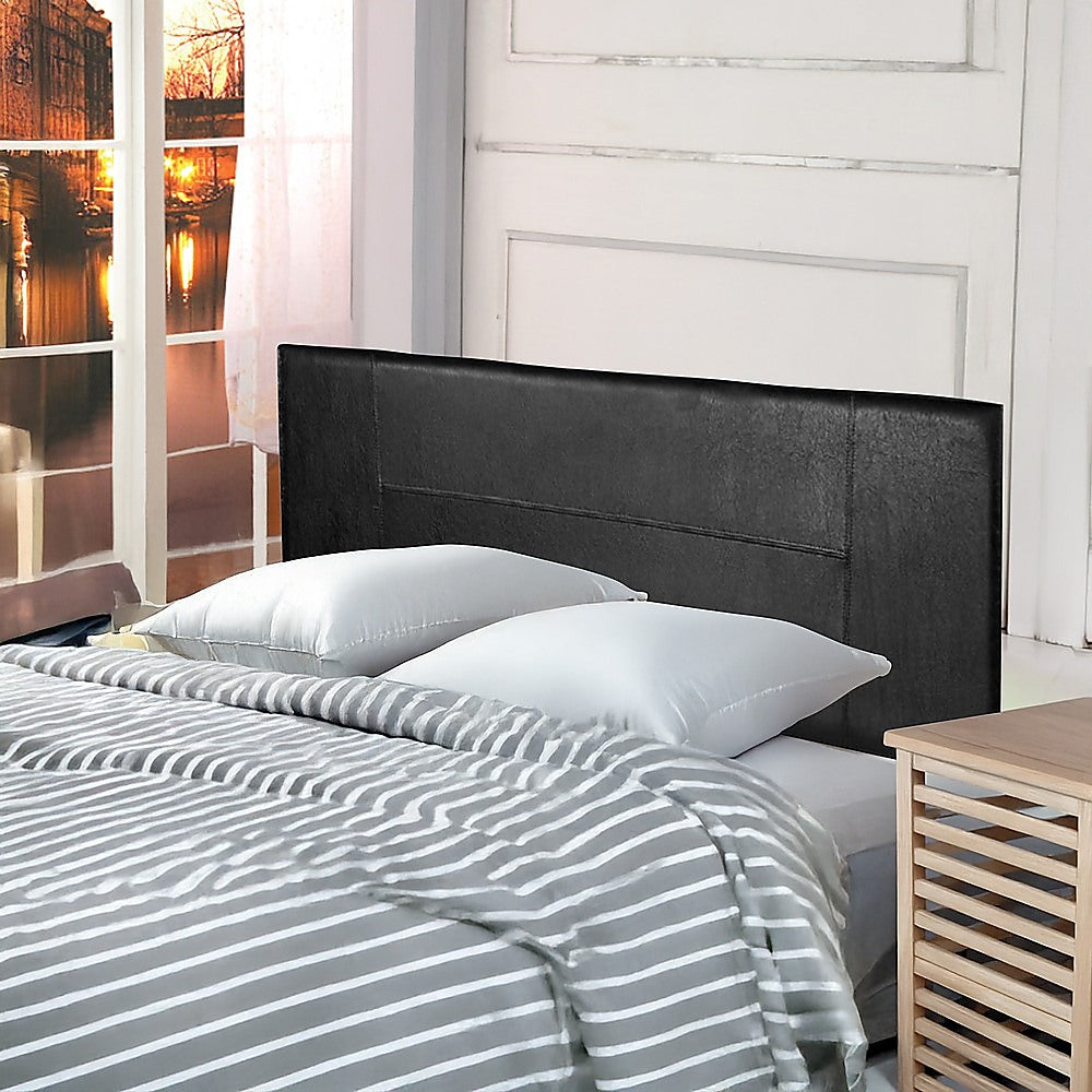 Rosewood stitched bed head in black for a double bed