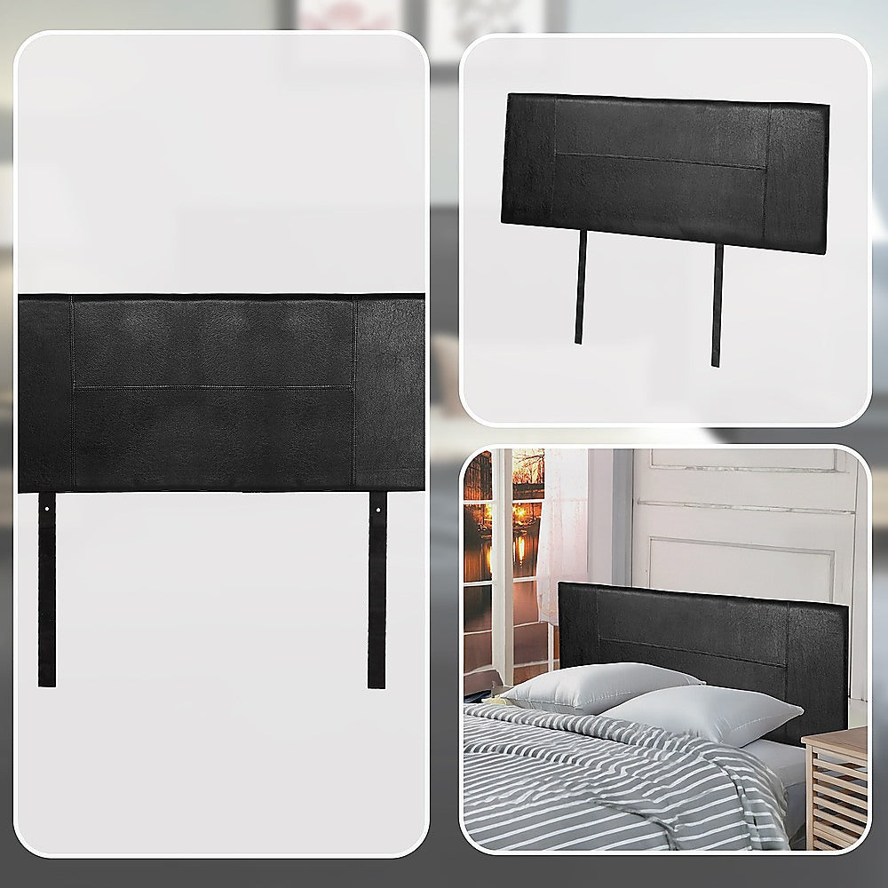 Rosewood stitched bed head in black for a double bed