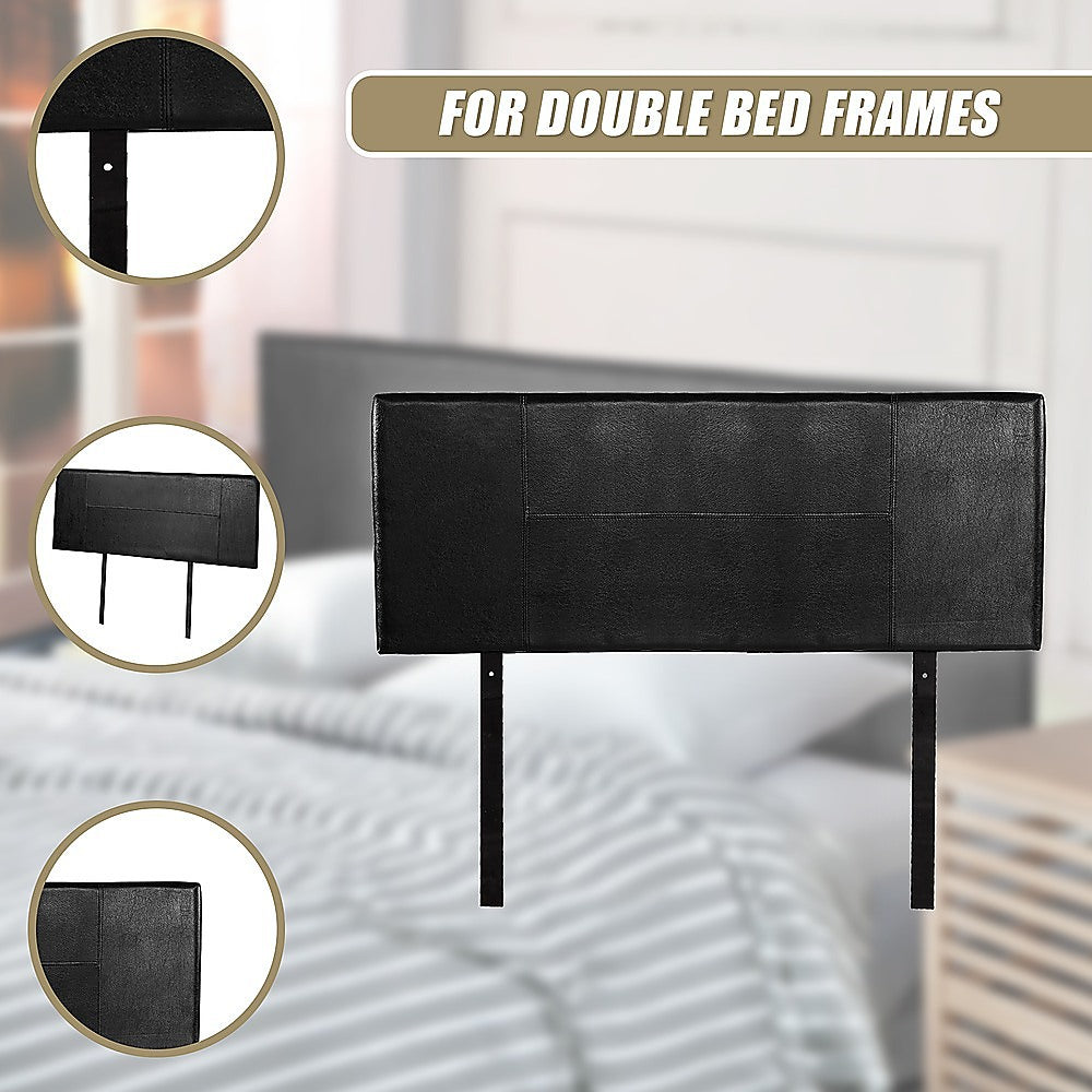 Rosewood stitched bed head in black for a double bed