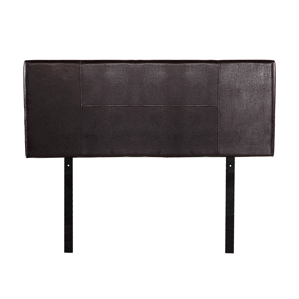 Rosewood stitched bed head in brown for a double bed